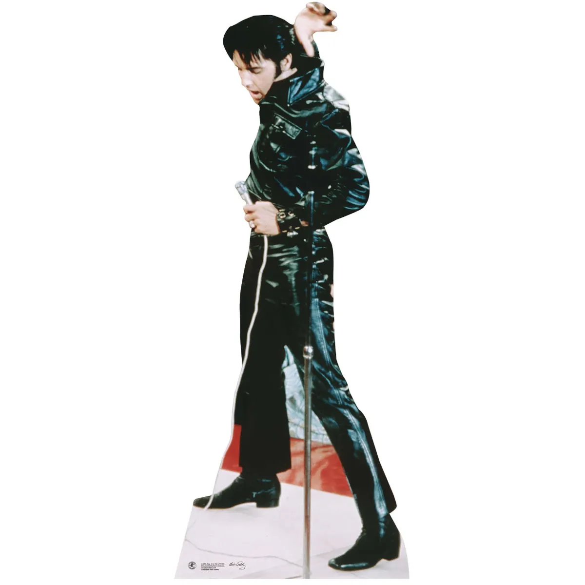SC594 Elvis Presley 'Black Leather' (American Singer) Official Lifesize Cardboard Cutout Standee Front