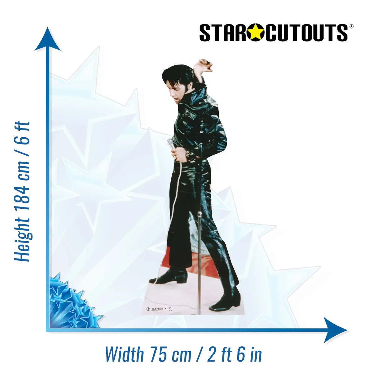 SC594 Elvis Presley 'Black Leather' (American Singer) Official Lifesize Cardboard Cutout Standee Size