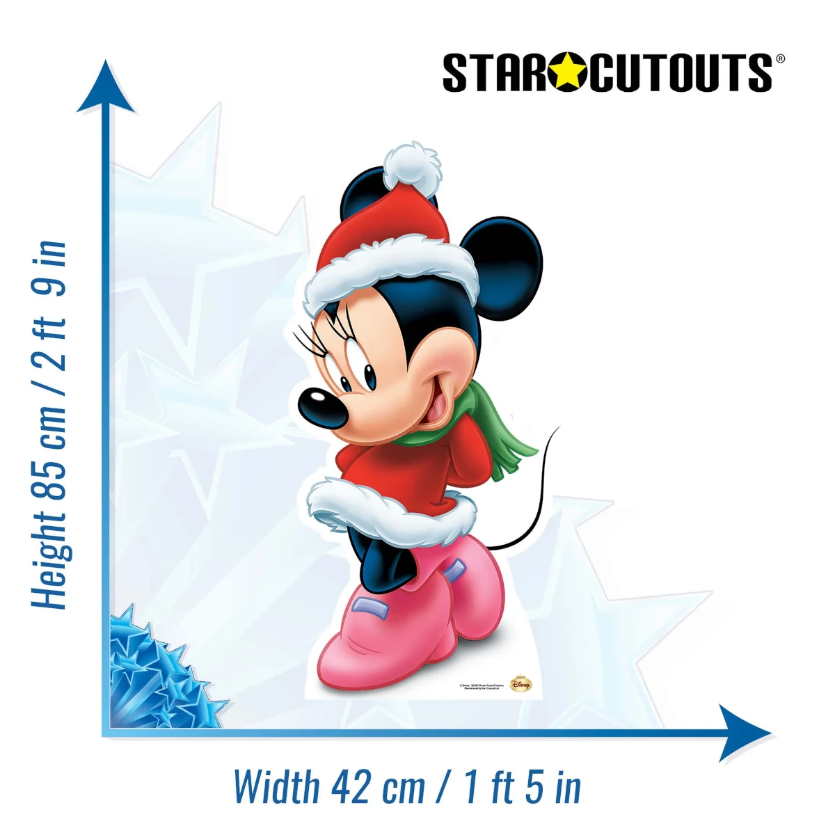 SC604 Minnie Mouse ‘Christmas Costume’ (Disney) Mini Cardboard Cutout Standee Size