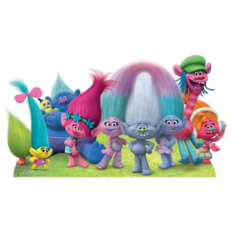SC931 Trolls Group Panoramic (DreamWorks) Official Large Cardboard Cutout Standee Front