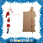 SC016 Santa With Large Sign Christmas Lifesize Cardboard Cutout Standee Frame