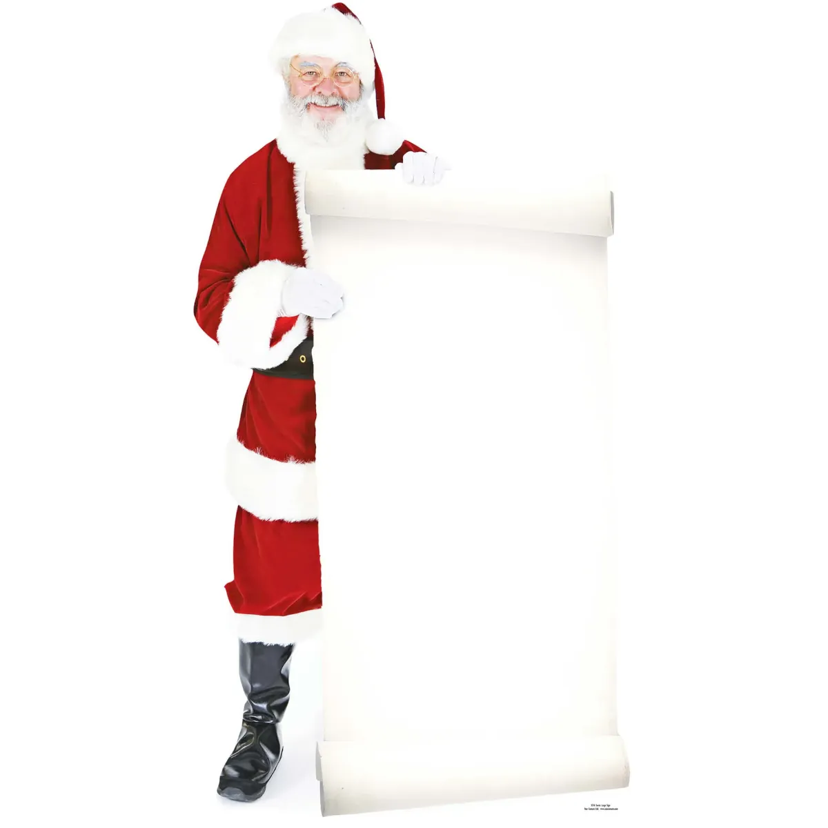 SC016 Santa With Large Sign Christmas Lifesize Cardboard Cutout Standee Front
