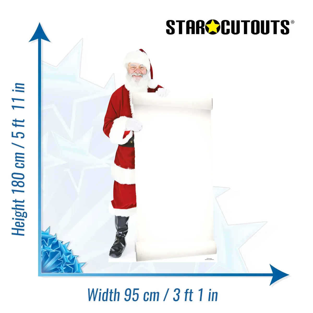 SC016 Santa With Large Sign Christmas Lifesize Cardboard Cutout Standee Size
