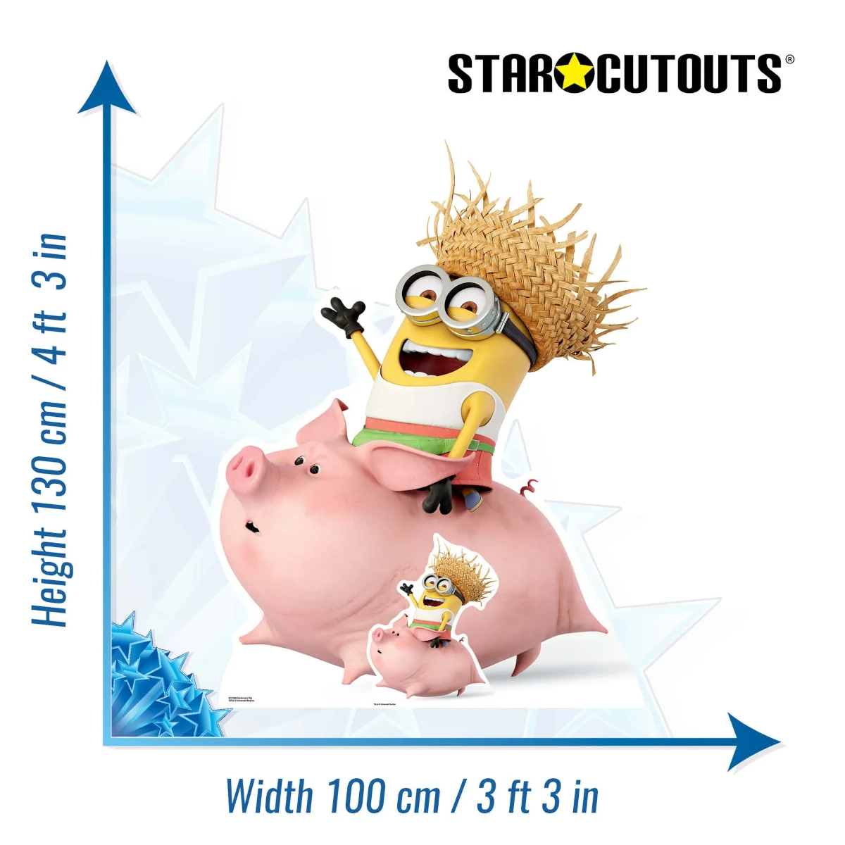 SC1038 Dave Minion Riding Pig (Despicable Me 3) Official Large + Mini Cardboard Cutout Standee Size