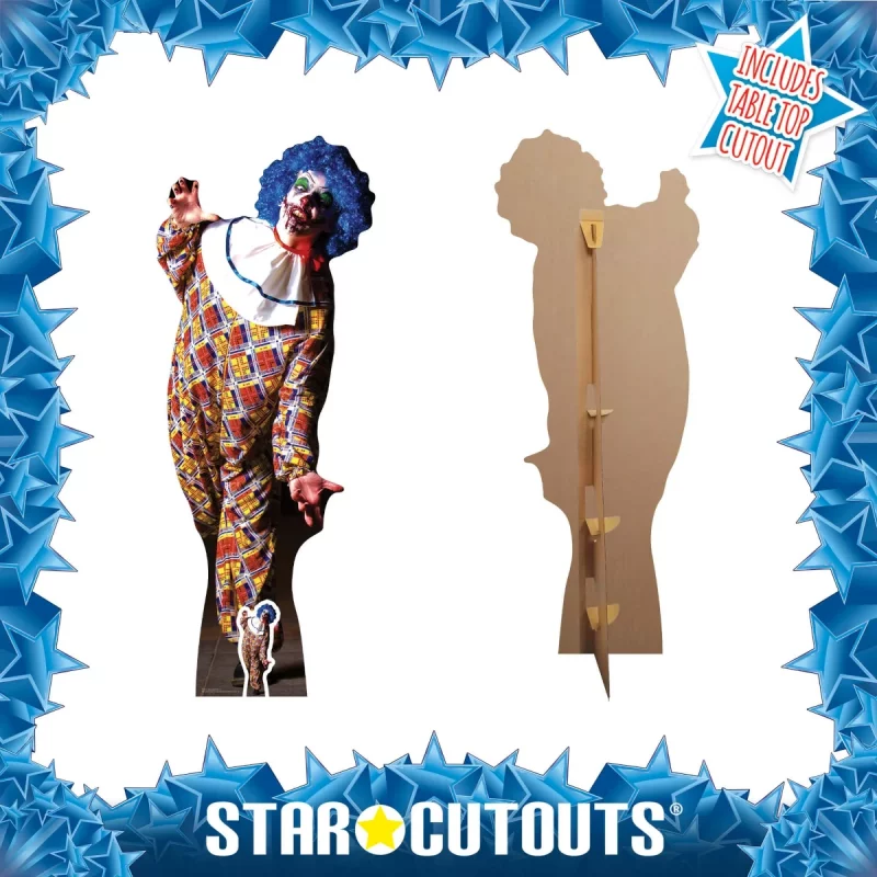 SC1071 Scary Male Clown (Halloween) Lifesize + Mini Cardboard Cutout Standee Frame