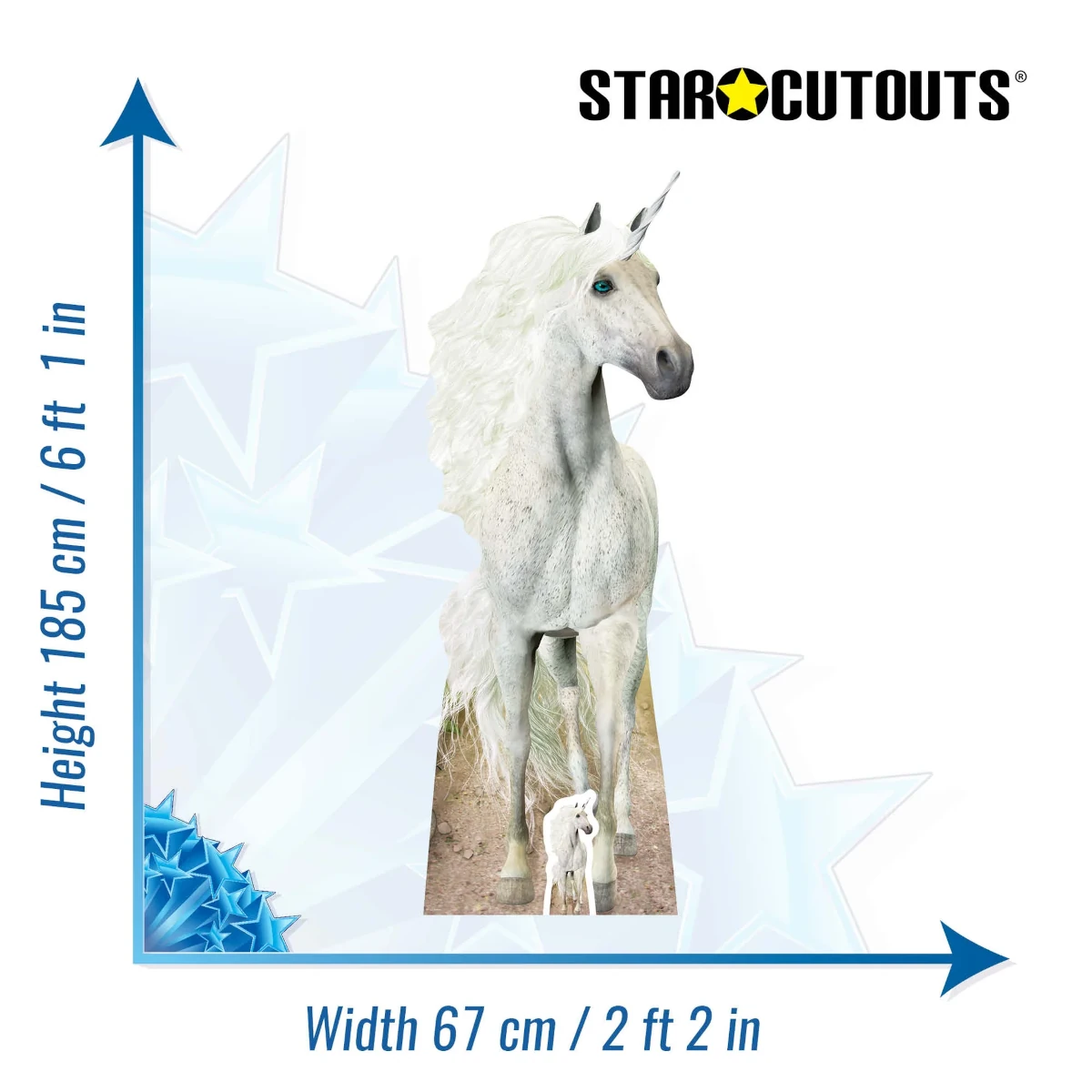 SC1097 Unicorn (Mythical Creature) Lifesize + Mini Cardboard Cutout Standee Size