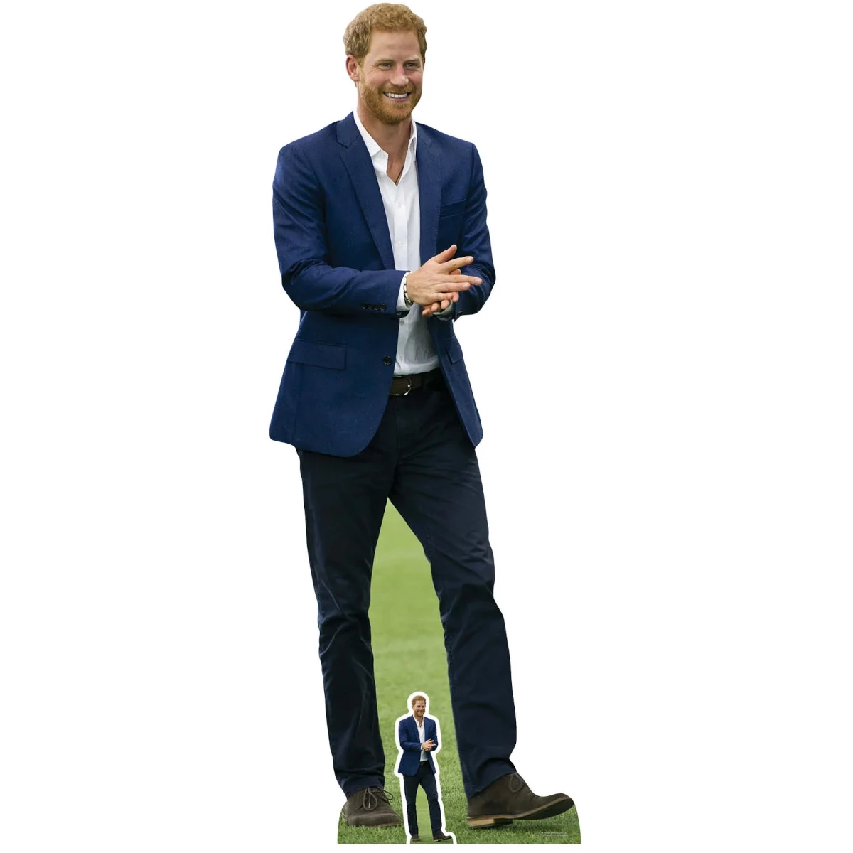 SC1118 Prince Harry 'Blue Jacket' (Duke of Sussex) Lifesize + Mini Cardboard Cutout Standee Front