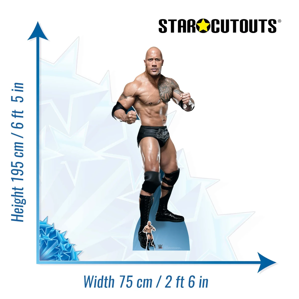 SC1239 The Rock 'Just Bring It' (WWE) Official Lifesize + Mini Cardboard Cutout Standee Size