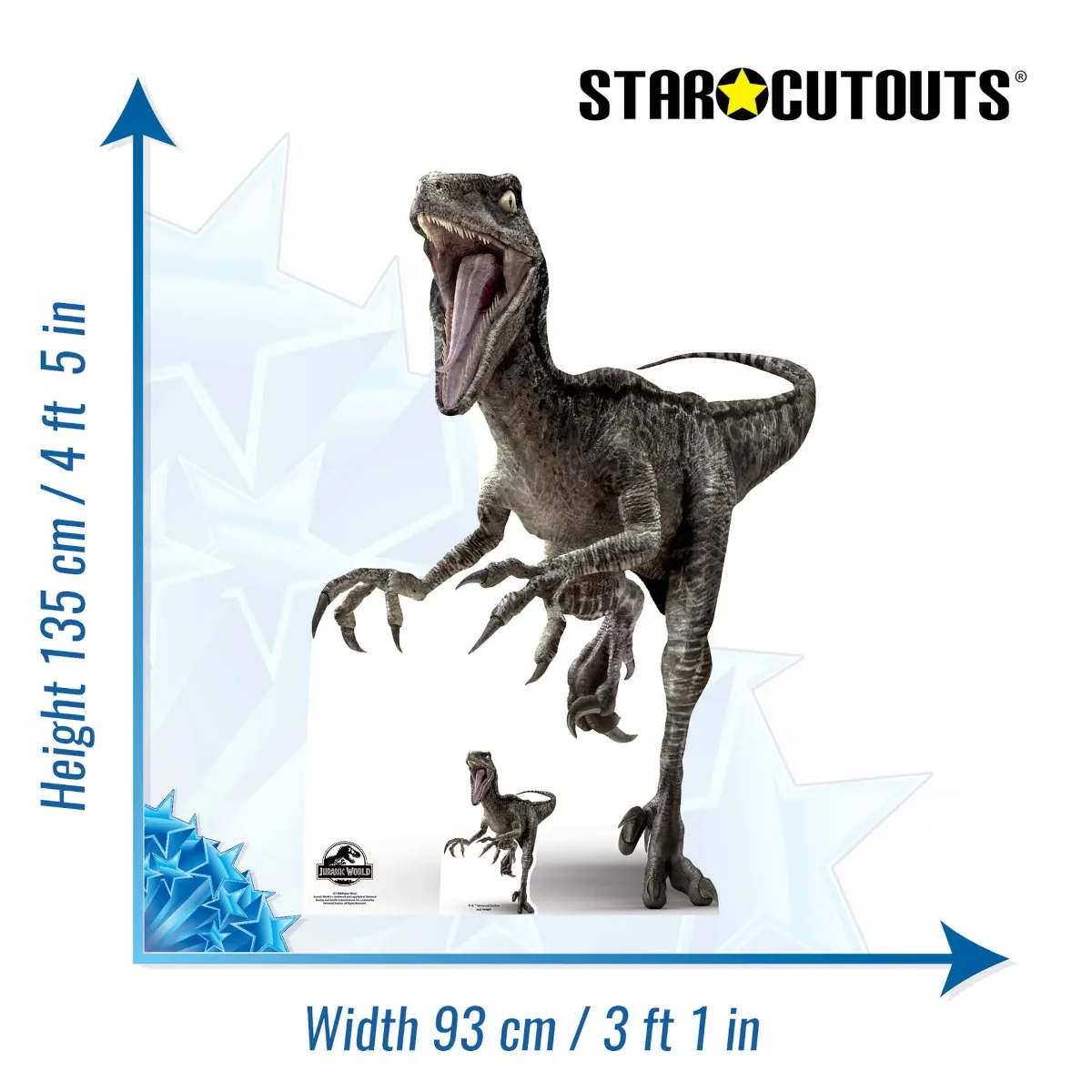 SC1280 Velociraptor Blue Dinosaur (Jurassic World) Official Large Cardboard Cutout Standee Size