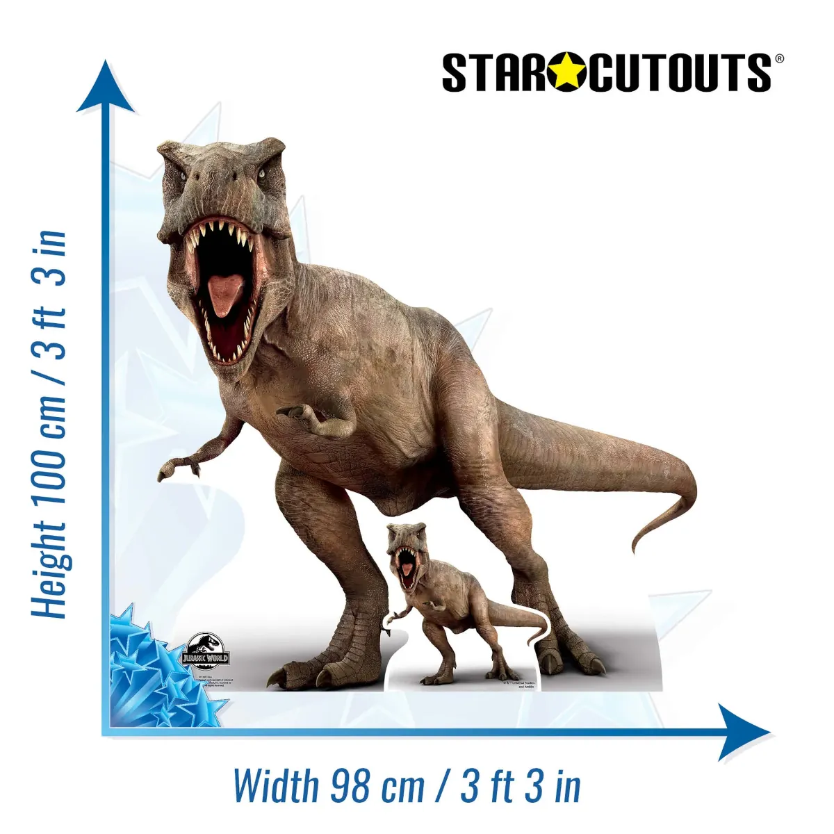SC1285 Tyrannosaurus Rex 'T-Rex' Dinosaur (Jurassic World) Official Large + Mini Cardboard Cutout Standee Size