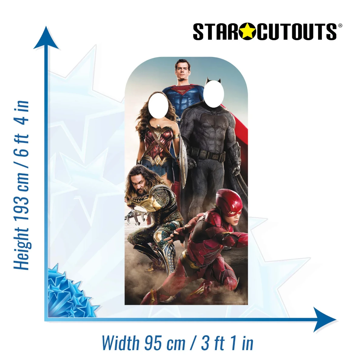 SC1339 Justice League 'Live Action' Official Lifesize Stand-In Cardboard Cutout Size