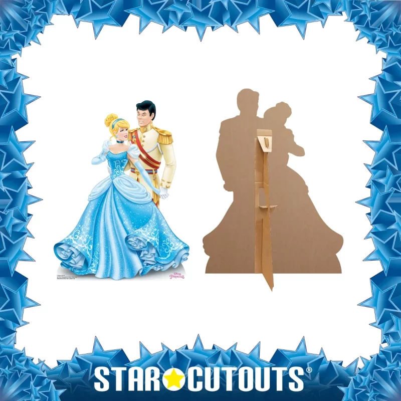 SC1352 Cinderella & Prince Charming (Disney Princess) Official Mini Cardboard Cutout Standee Frame