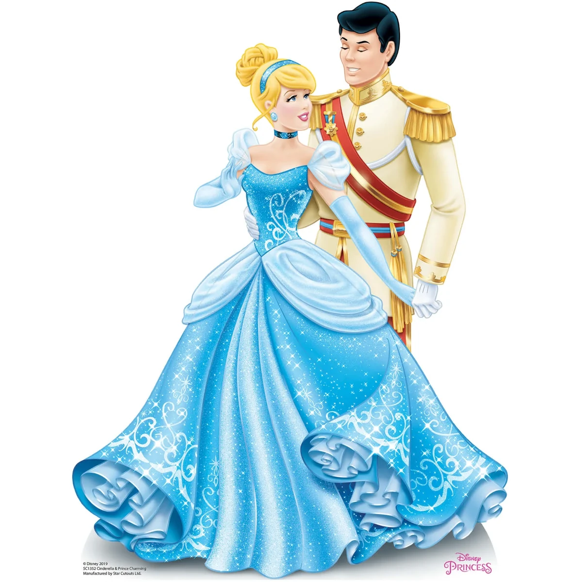 SC1352 Cinderella & Prince Charming (Disney Princess) Official Mini Cardboard Cutout Standee Front
