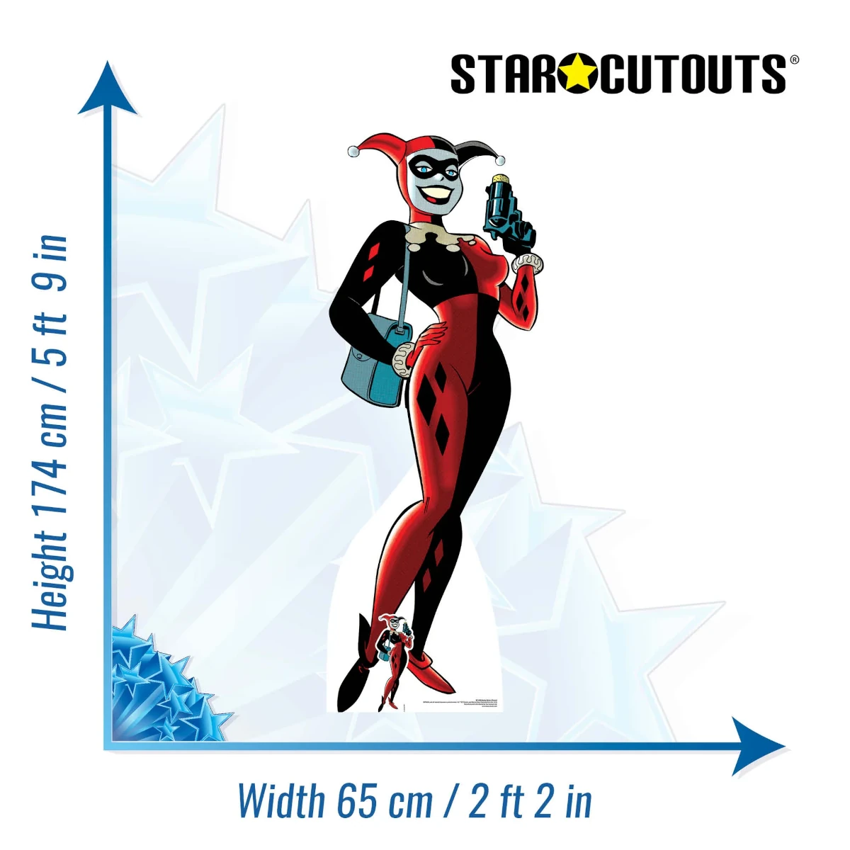 SC1474 Harley Quinn 'Classic Gun' (DC Comics) Official Lifesize + Mini Cardboard Cutout Standee Size