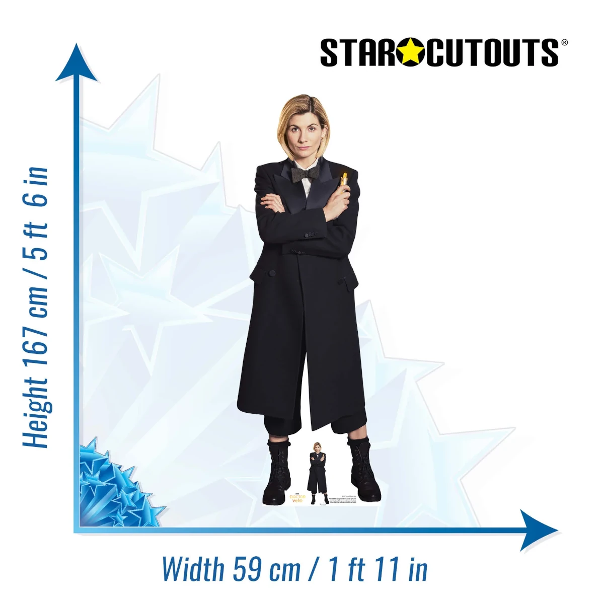 SC1517 The Thirteenth Doctor 'Jodie Whittaker' (Doctor Who) Lifesize + Mini Cardboard Cutout Standee Size