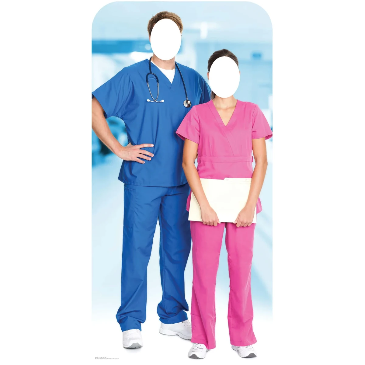 SC1567 Doctor & Nurse Health Workers Lifesize Stand-In Cardboard Cutout Standee Front