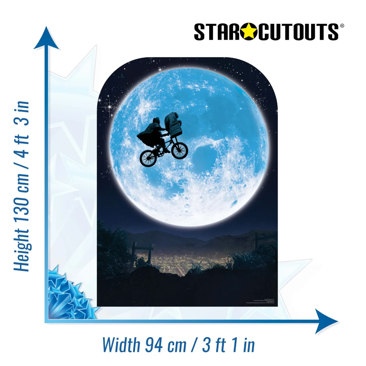 SC1573 E.T. Full Moon Cycle Flight Scene Setter Official Cardboard Cutout Standee Size
