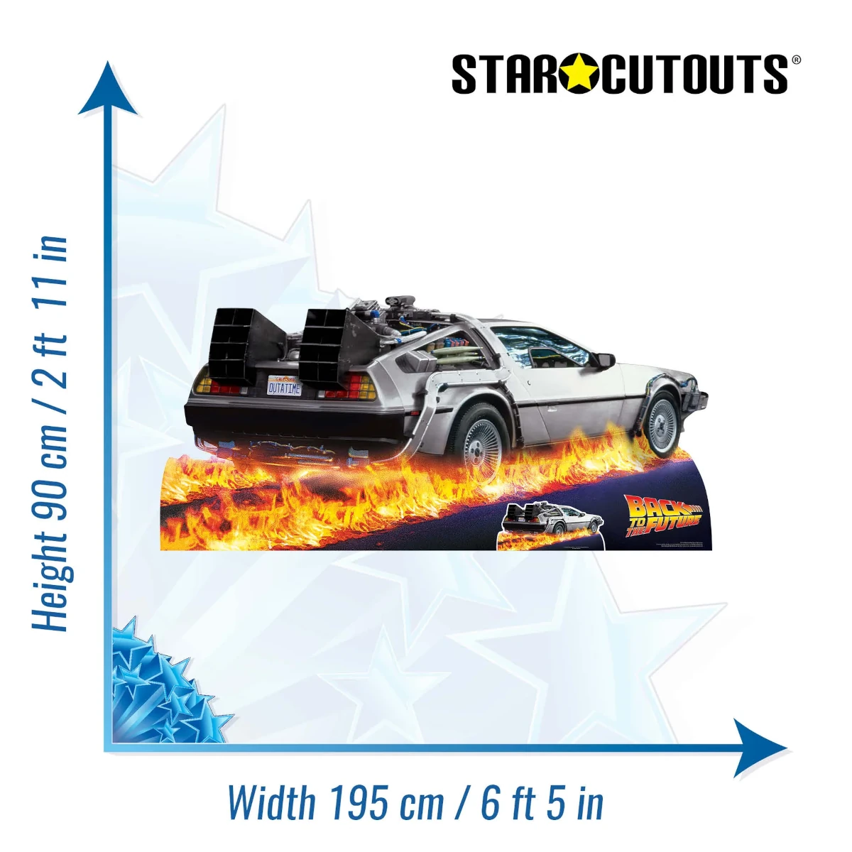 SC1574 DeLorean Car (Back To The Future) Official Large + Mini Cardboard Cutout Standee Size