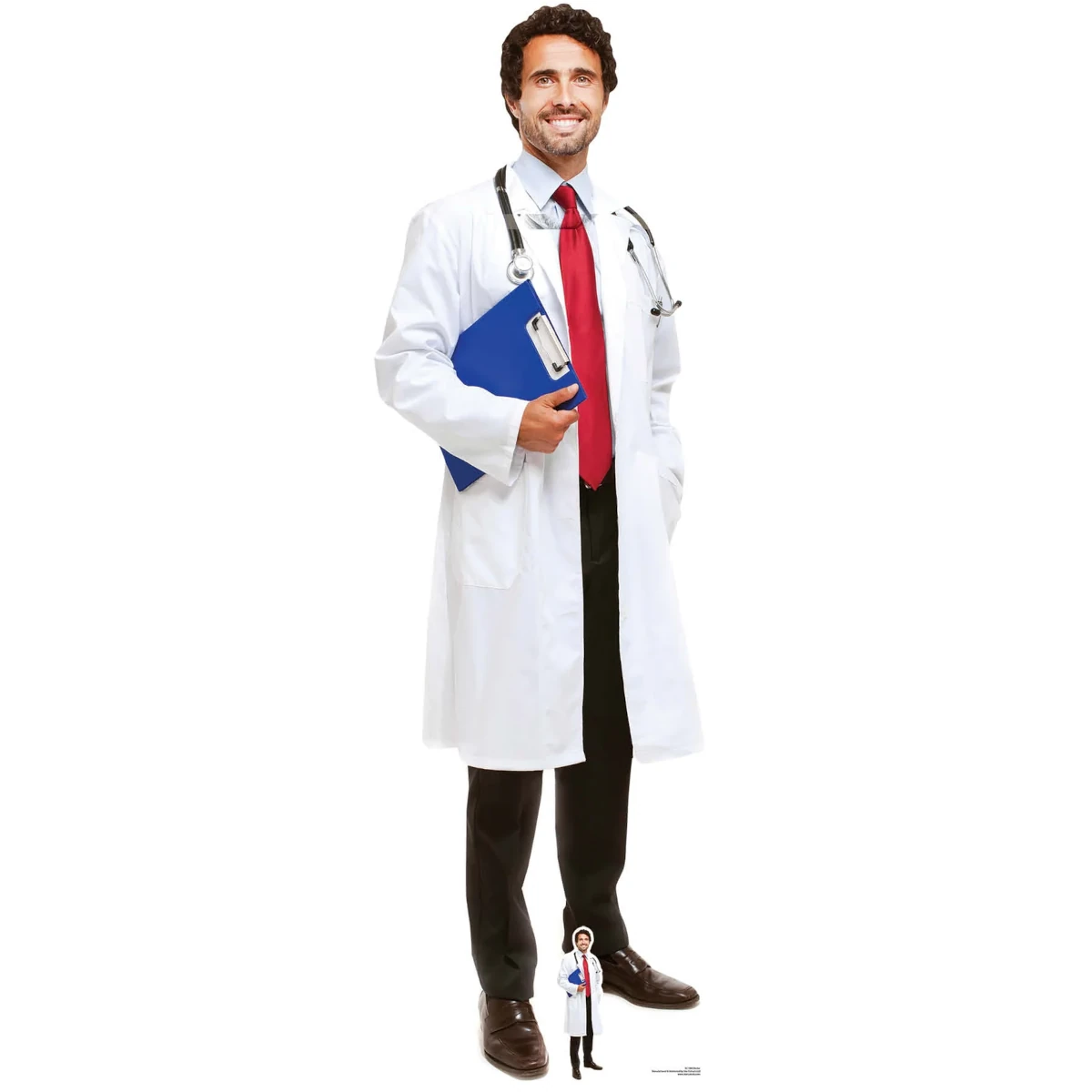 SC1584 Male Doctor Health Worker Lifesize + Mini Cardboard Cutout Standee Front