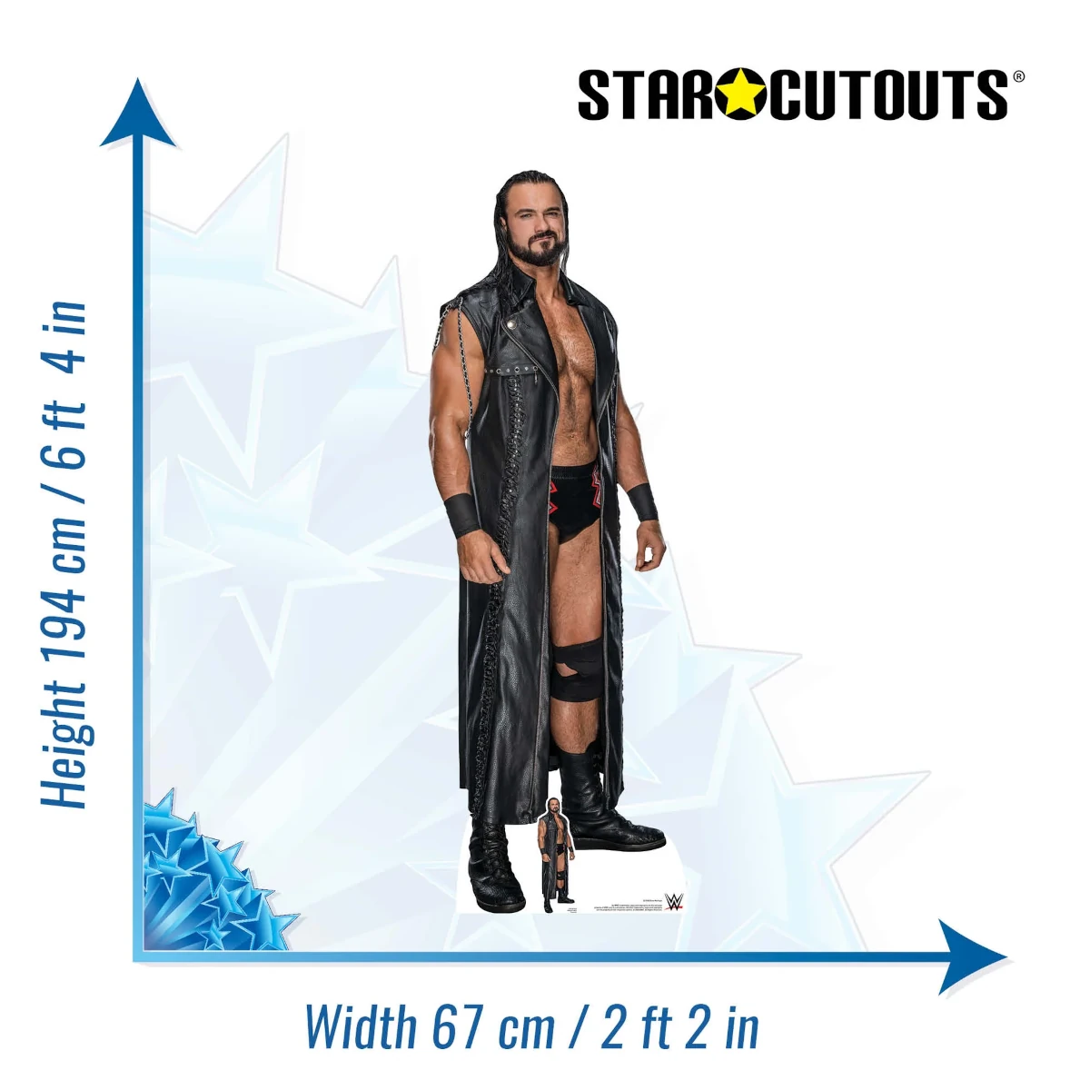 SC1598 Drew McIntyre (WWE) Official Lifesize + Mini Cardboard Cutout Standee Size