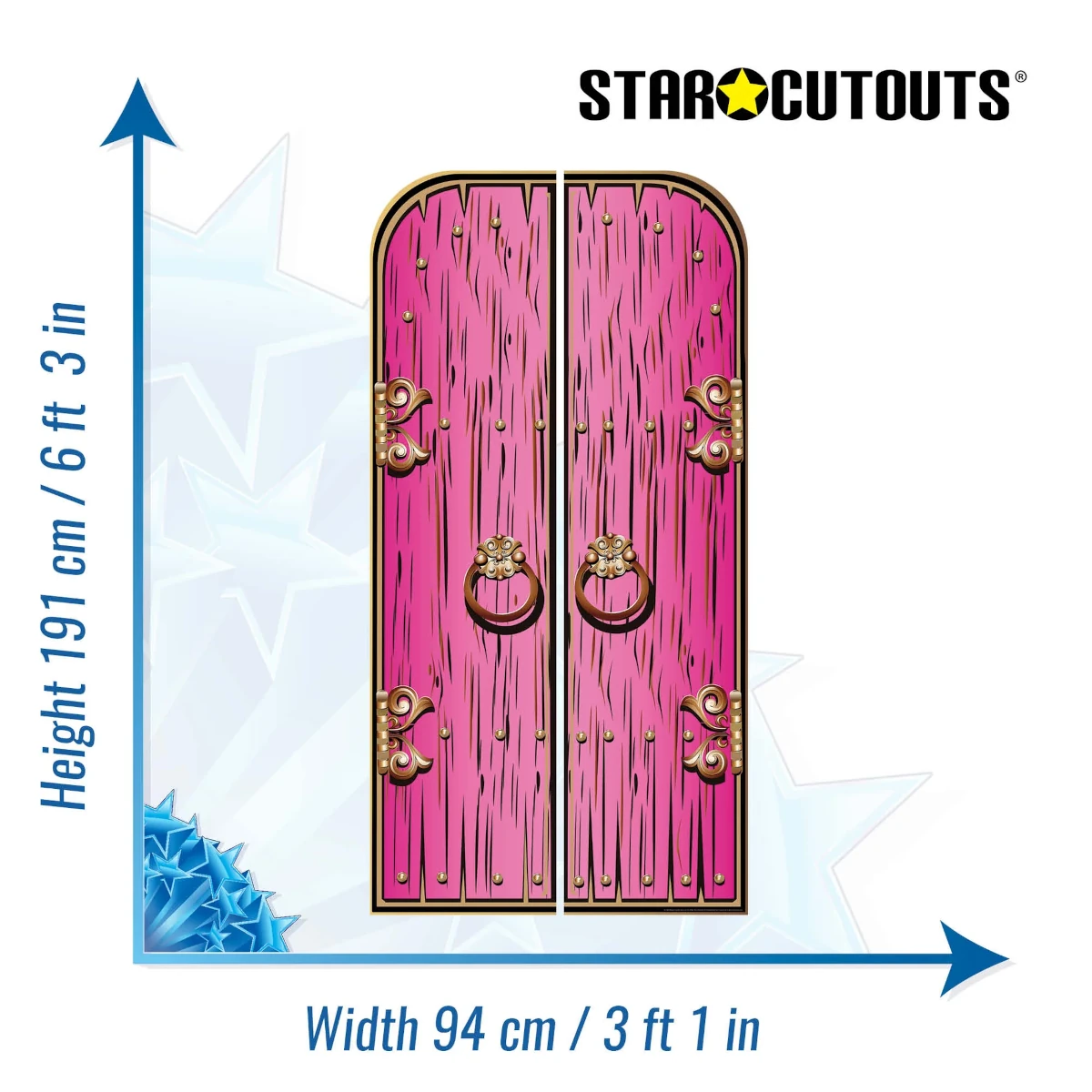 SC1600 Pink Fantasy Magical Fairy Double Doors Large Cardboard Cutout Standee Size