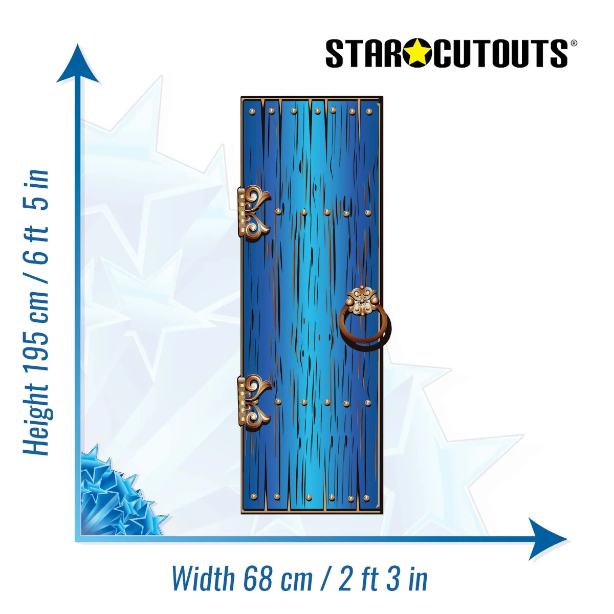 SC1664 Blue Fantasy Magical Fairy Single Door Large Cardboard Cutout Standee Size
