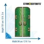 SC1697 Green Fantasy Magical Fairy Double Doors Large Cardboard Cutout Standee Size