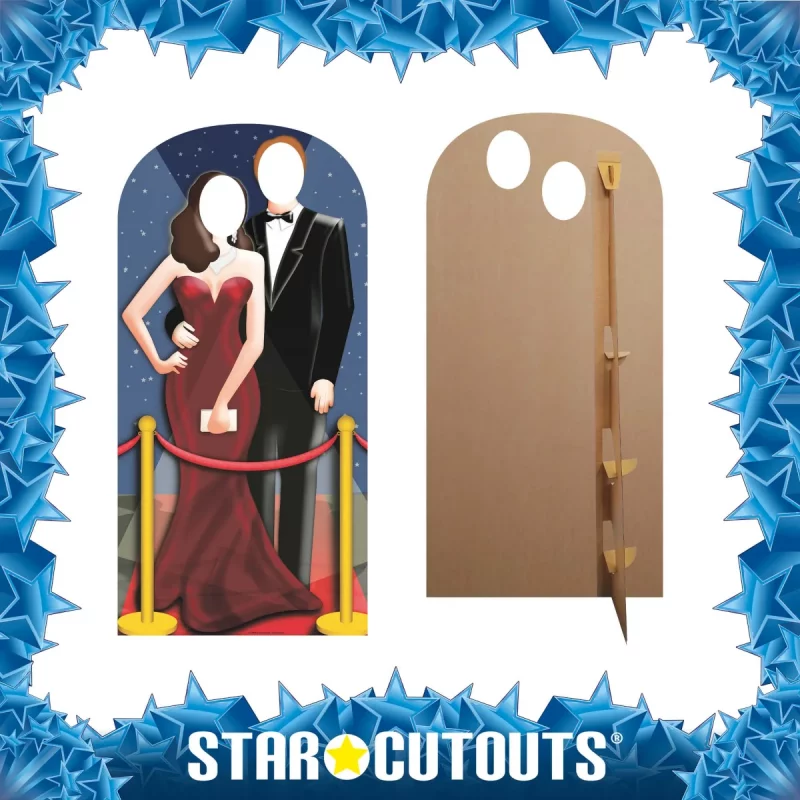 SC170 Red Carpet VIP Hollywood Couple Lifesize Stand-In Cardboard Cutout Standee Frame