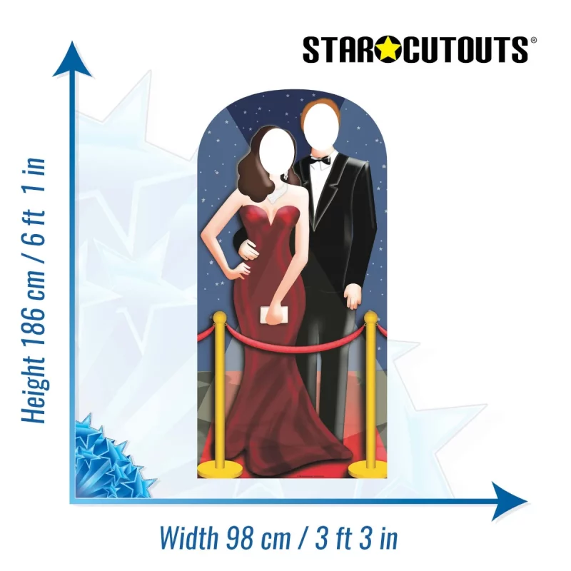 SC170 Red Carpet VIP Hollywood Couple Lifesize Stand-In Cardboard Cutout Standee Size