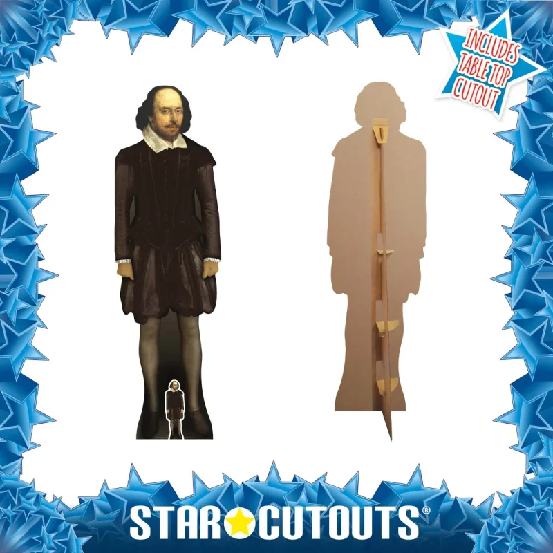 SC179 William Shakespeare (English Playwright) Lifesize + Mini Cardboard Cutout Standee Frame