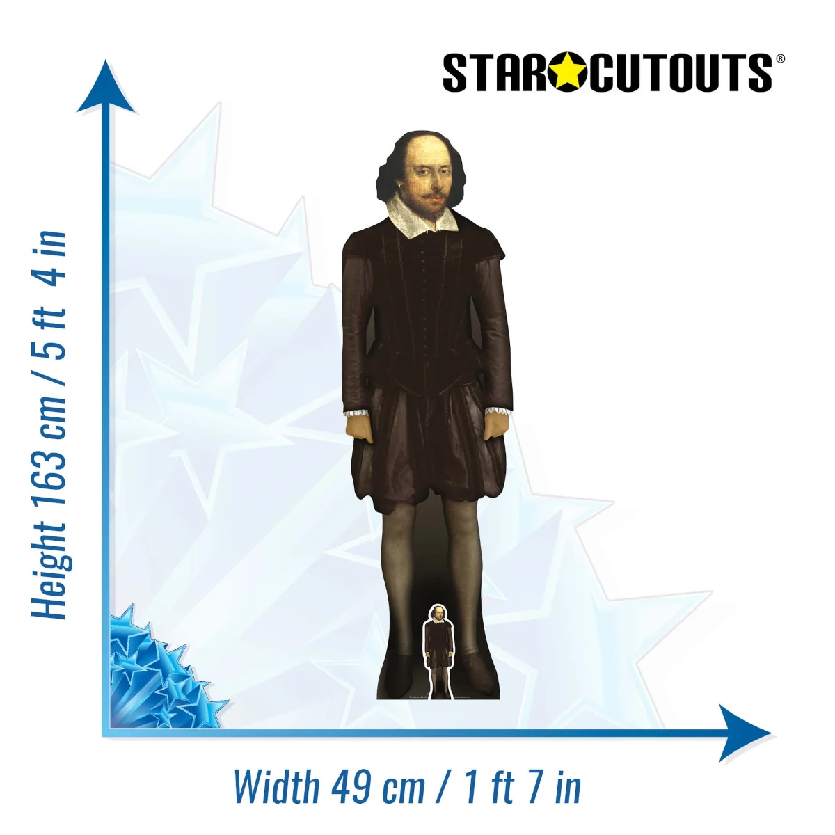 SC179 William Shakespeare (English Playwright) Lifesize + Mini Cardboard Cutout Standee Size