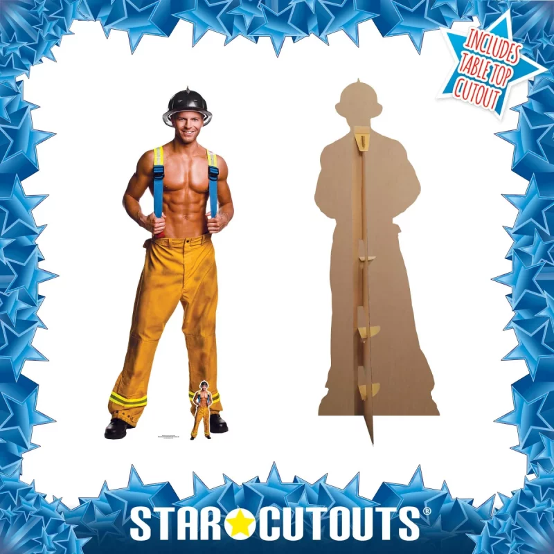 SC2156 Fireman (Chippendales) Official Lifesize + Mini Cardboard Cutout Standee Frame
