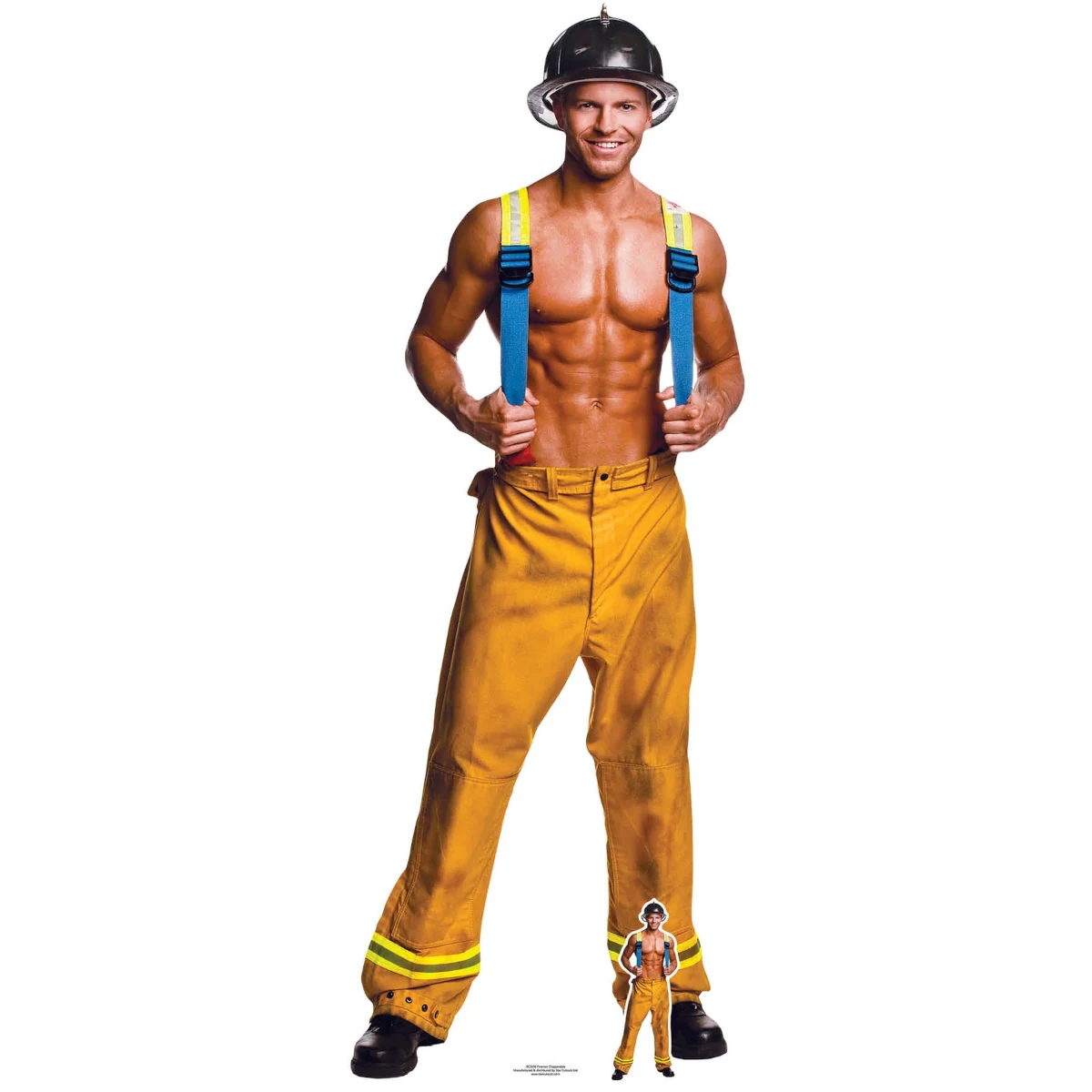 SC2156 Fireman (Chippendales) Official Lifesize + Mini Cardboard Cutout Standee Front