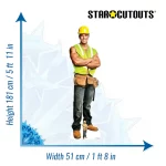 SC2157 Construction Worker (Chippendales) Official Lifesize + Mini Cardboard Cutout Standee Size