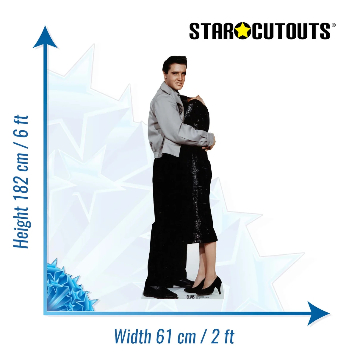 SC2203 Elvis Presley 'Standing Hugging' Official Stand-In Lifesize Cardboard Cutout Standee Size