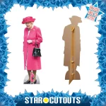 SC4053 Queen Elizabeth II 'Pink Coat' (Former Queen) Lifesize + Mini Cardboard Cutout Standee Frame