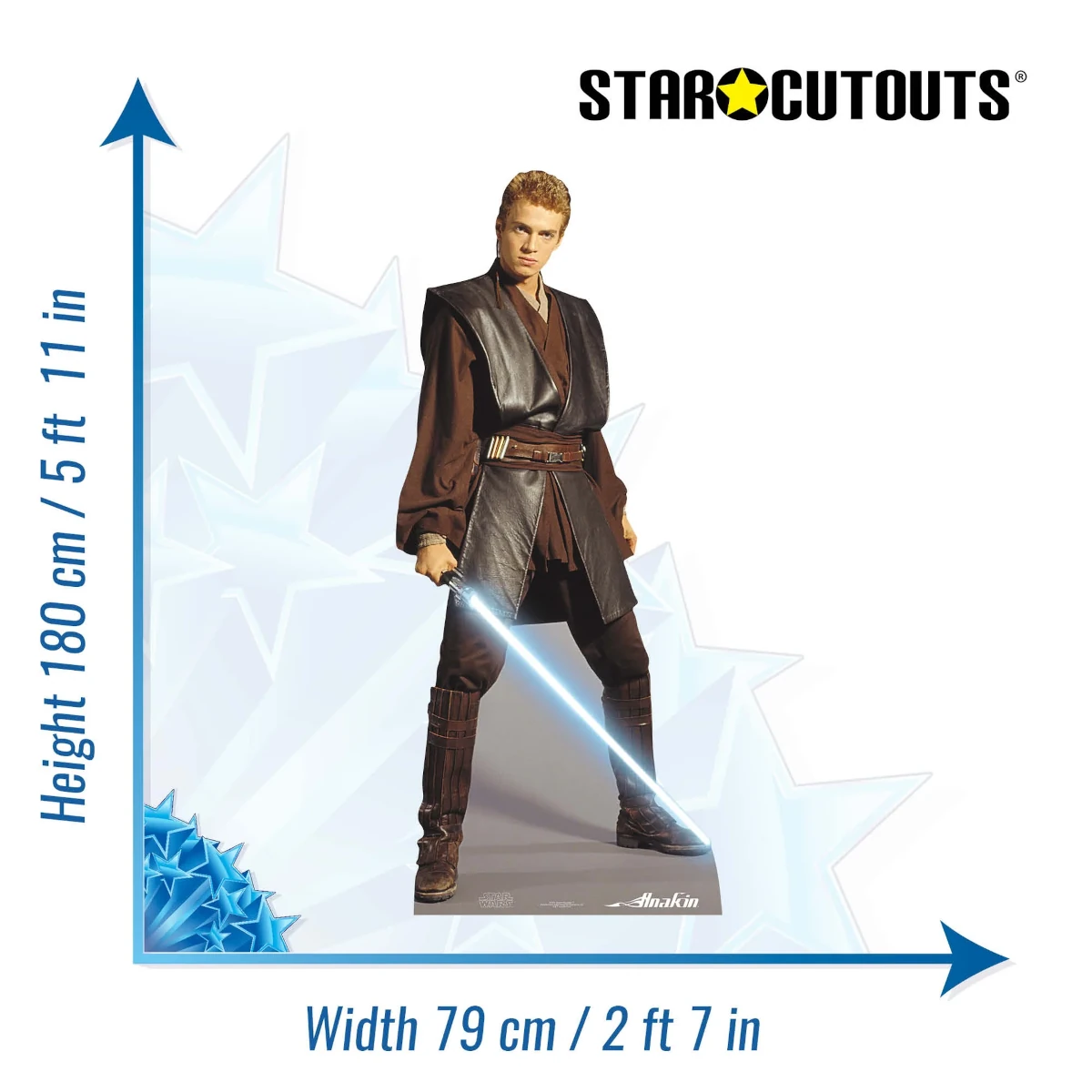 SC475 Anakin Skywalker 'Lightsaber' (Star Wars) Official Lifesize Cardboard Cutout Standee Size