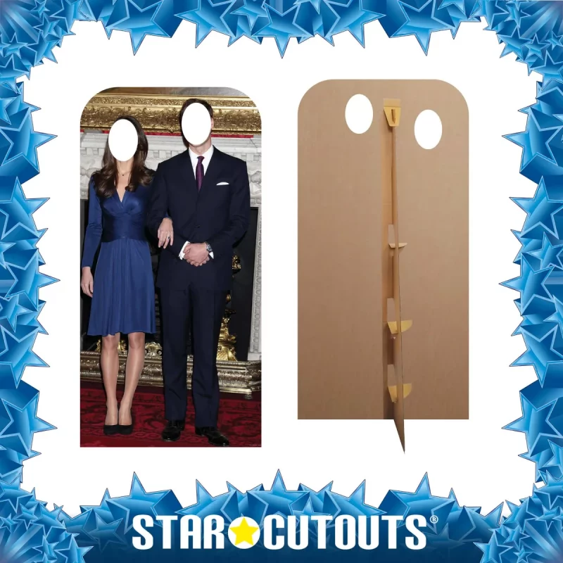 SC596 William & Catherine (Prince & Princess of Wales) Lifesize Stand-In Cardboard Cutout Standee Frame