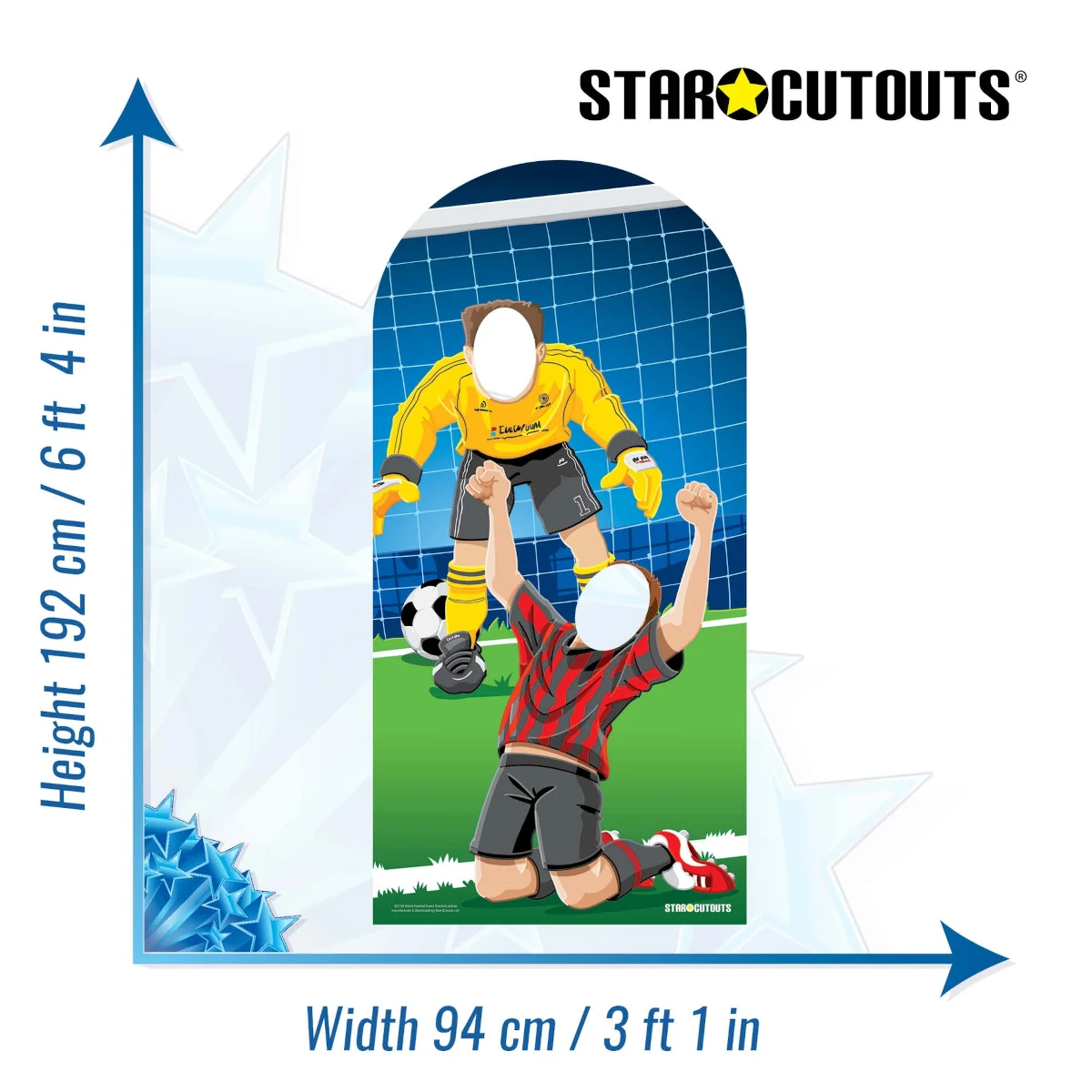 SC708 World CupEuros Footballer Lifesize Stand-In Cardboard Cutout Standee Size
