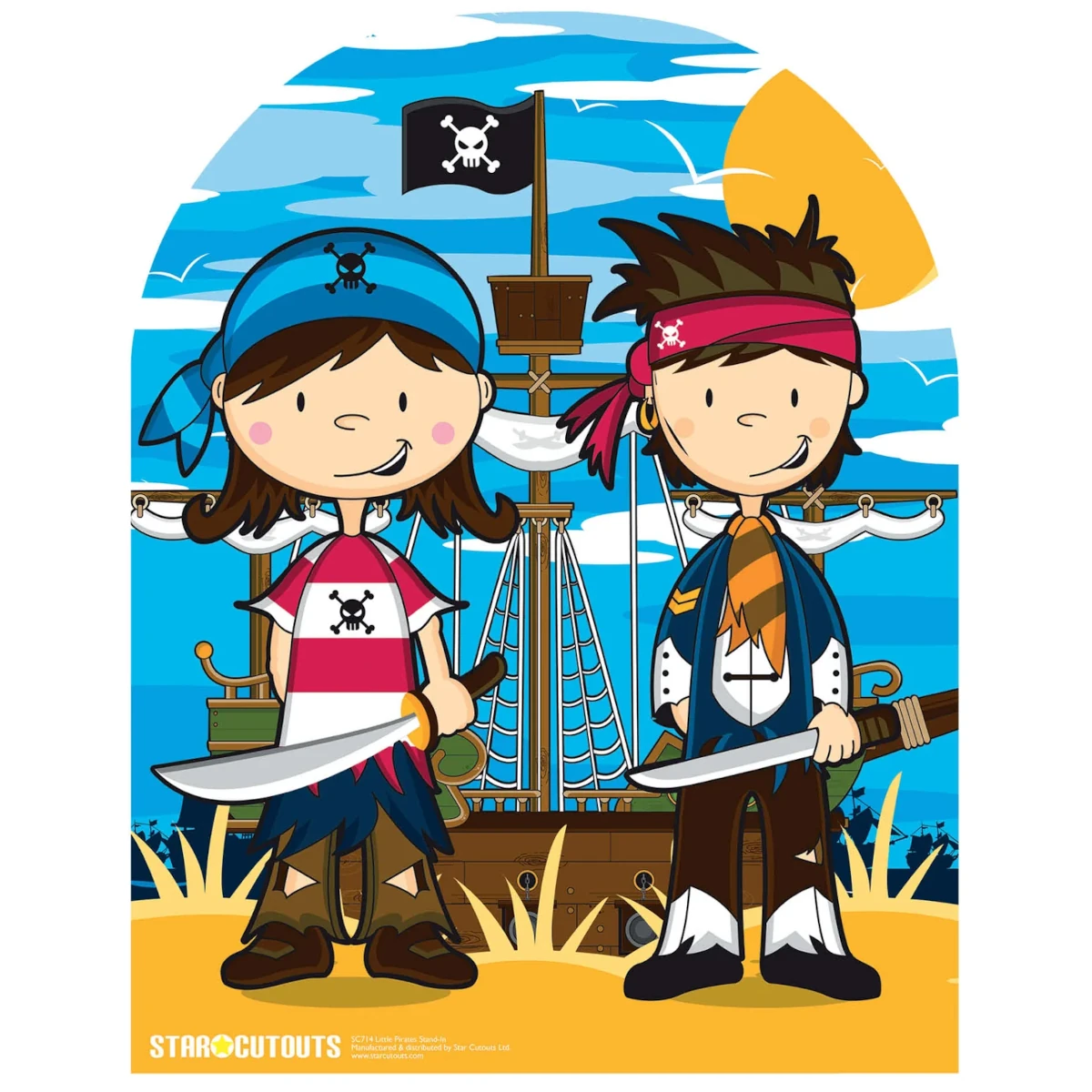 SC714 Little Pirate Friends Child Size Stand-In Cardboard Cutout Standee Front