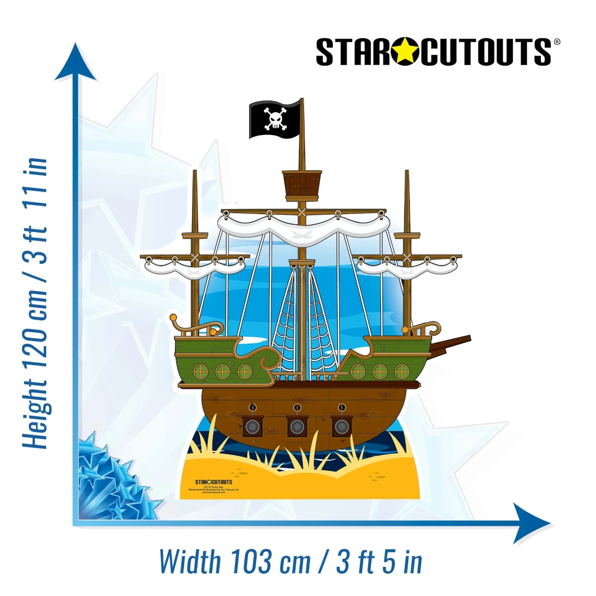 SC715 Pirate Ship Large Cardboard Cutout Standee Size