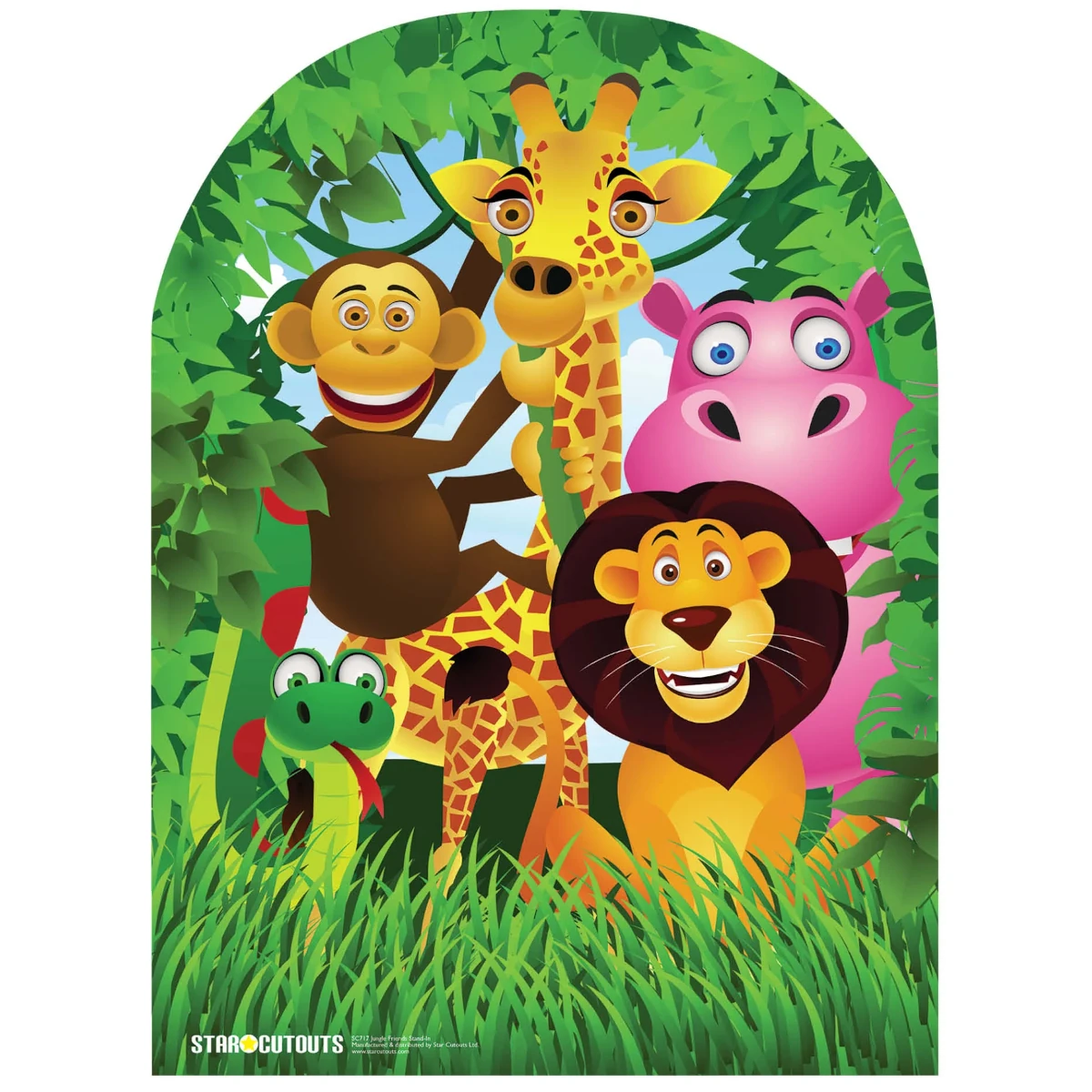 SC717 Jungle Friends Child Size Stand-In Cardboard Cutout Standee Front