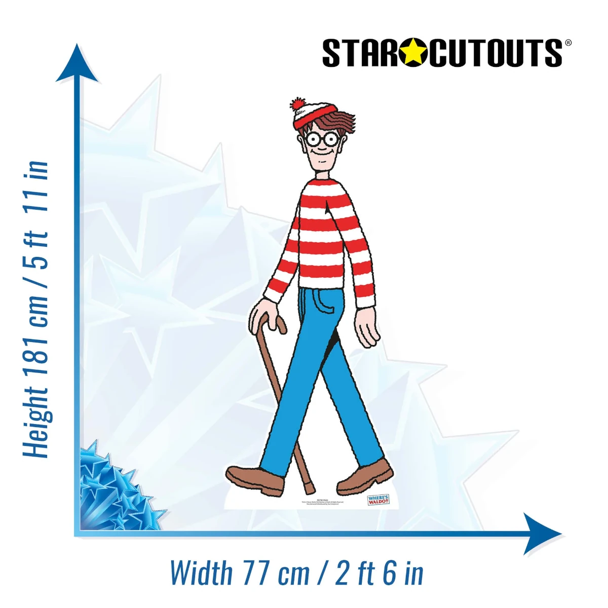 SC758 Where's Waldo Official Lifesize Cardboard Cutout Standee Size