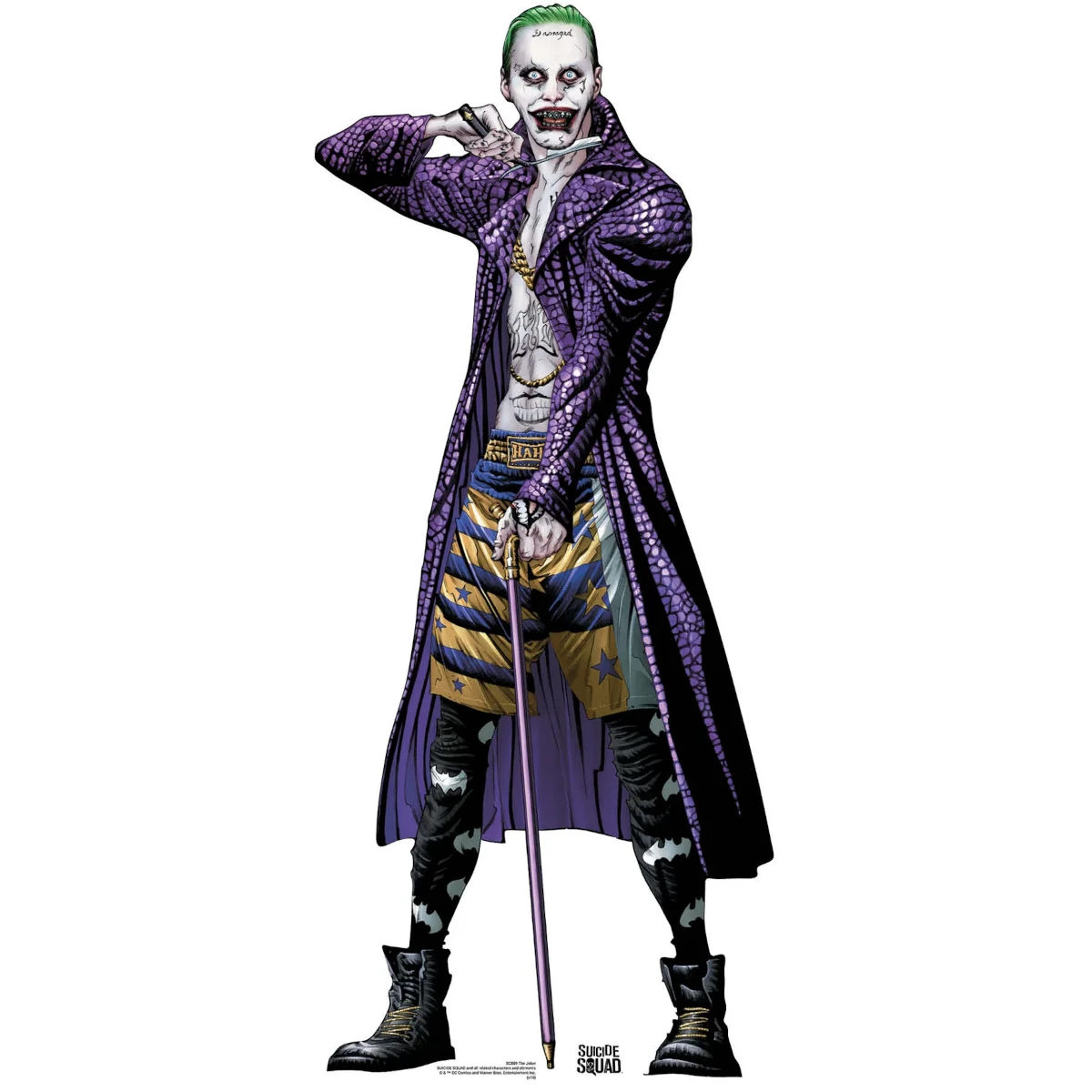 SC889 The Joker 'Comic Art' (Suicide Squad) Official Lifesize Cardboard Cutout Standee Front