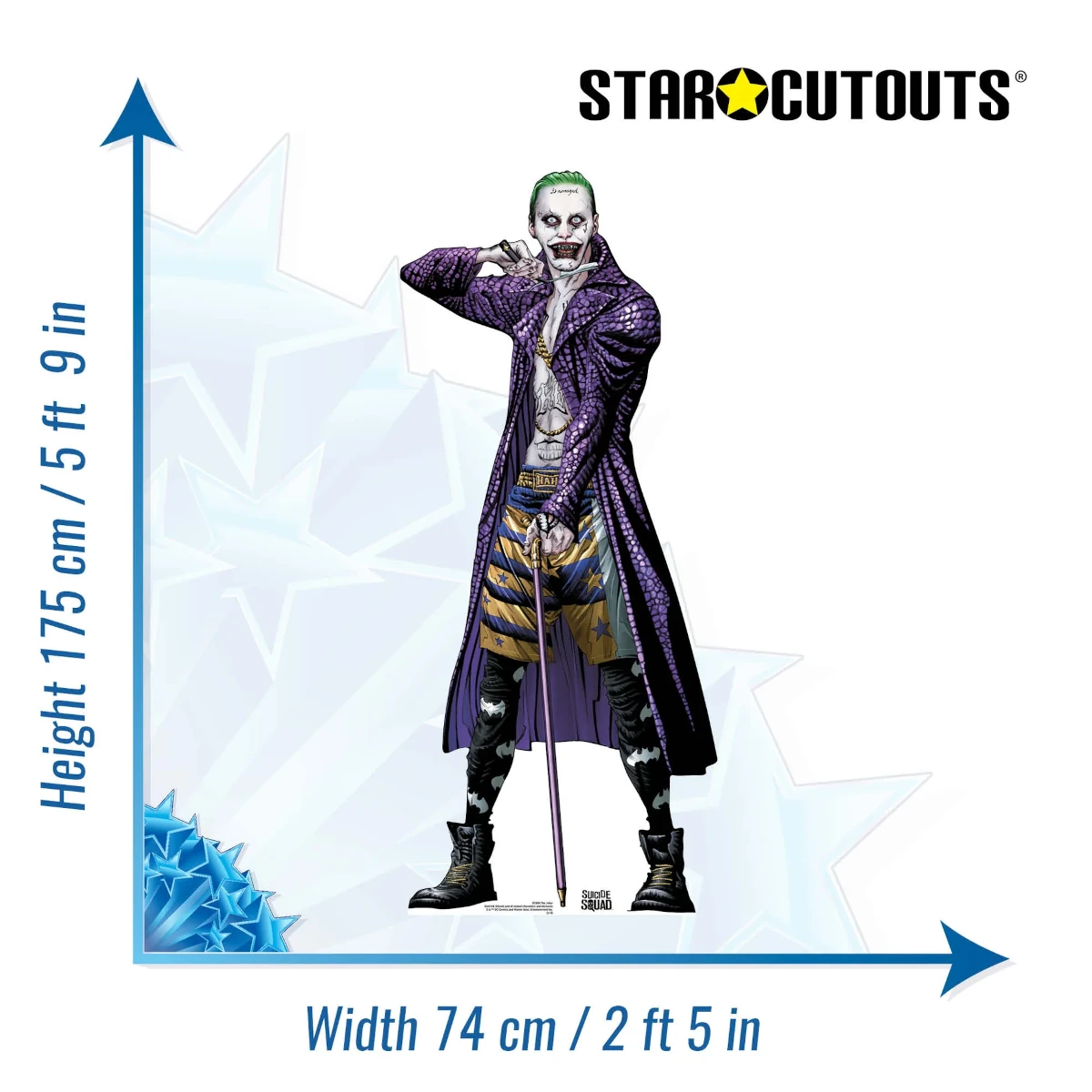 SC889 The Joker 'Comic Art' (Suicide Squad) Official Lifesize Cardboard Cutout Standee Size