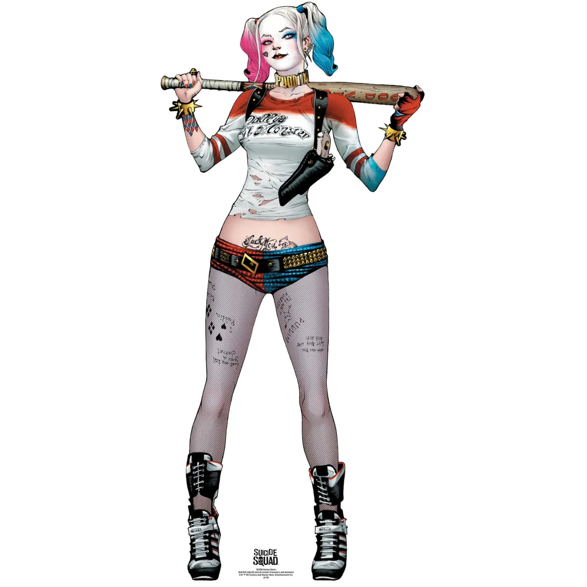 SC890 Harley Quinn 'Comic Art' (Suicide Squad) Official Lifesize Cardboard Cutout Standee Front