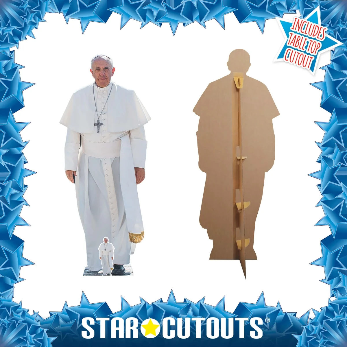 SC940 Pope Francis (Catholic Church) Lifesize + Mini Cardboard Cutout Standee Frame