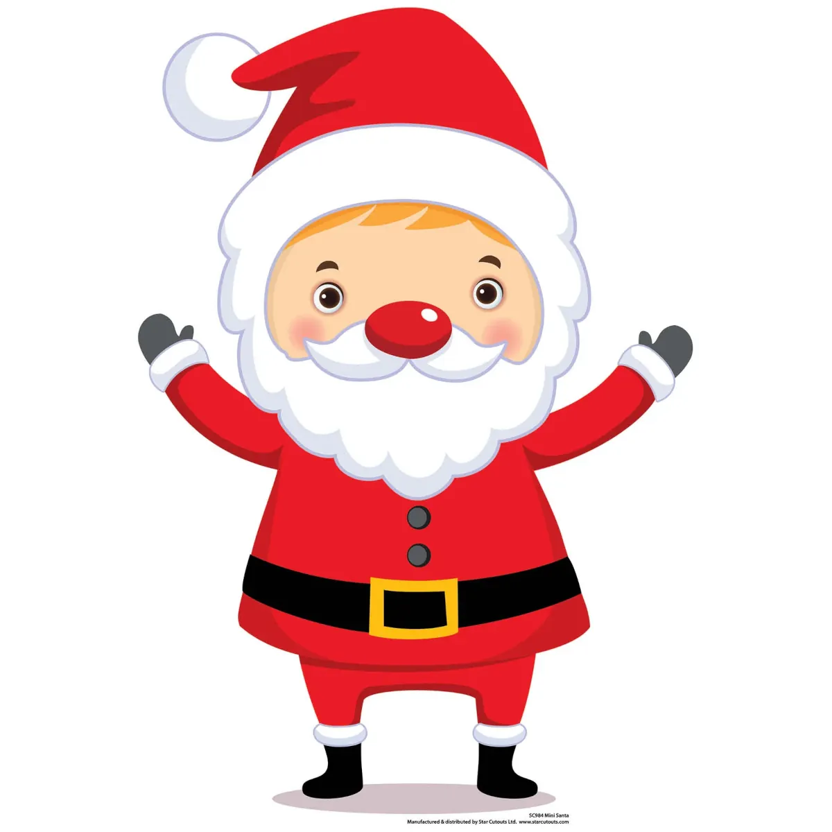 SC984 Cartoon Christmas Santa Mini Cardboard Cutout Standee Front