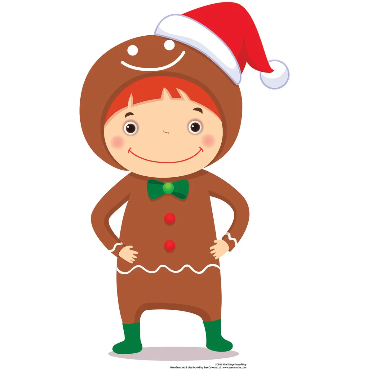SC986 Christmas Gingerbread Boy Mini Cardboard Cutout Standee Front