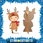 SC987 Christmas Reindeer Boy Mini Cardboard Cutout Standee Frame
